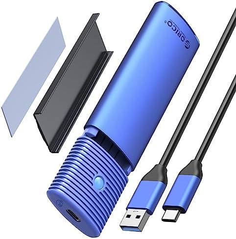 ORICO Tool-Free M.2 NVMe SATA SSD Enclosure Adapter – High-Speed USB-C 3.2 Gen 2 External Drive for 2230/2242/2260/2280 M.2 SSDs – Durable Aluminum Case with UASP & TRIM Support for Optimal Performance – Portable Data Storage Solution