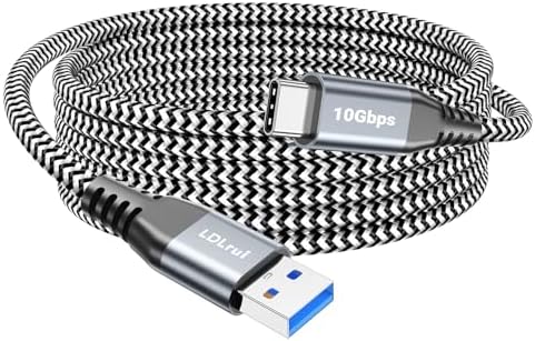 10 FT Braided USB-C Cable for High-Speed Data Transfer and Fast Charging – 10 Gbps USB 3.2 Gen 2 Type C Charger Cord Compatible with Oculus Quest 2, i Phone 16/15 Pro, Samsung Galaxy S23/S22/S21/S20, Moto G9, Pixel 8/7 – Durable and Versatile Connectivity Solution