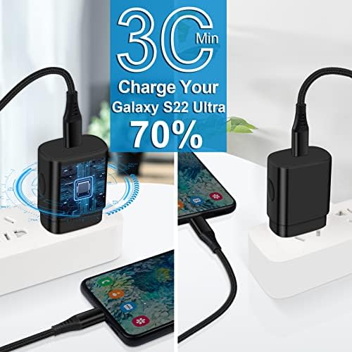 25 W Ultra-Fast Type C Charger Box with 6 FT USB-C Cable – Optimized for Samsung Galaxy A Series, S Series, Z Fold/Flip & Google Pixel 9/8 Pro – Rapid Charging with Safety Features for Maximum Device Compatibility