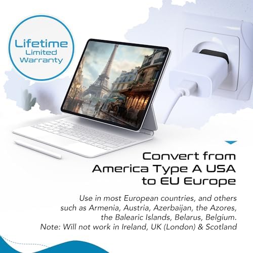 Universal Travel Power Adapter with 45 W PD Retractable USB-C Cable – Ultimate Multi-Device Charger for Global Use – Compatible with Laptops, Smartphones & Cameras – Essential Travel Accessory for US, EU & UK Adventures – Compact Design for Hassle-Free Charging