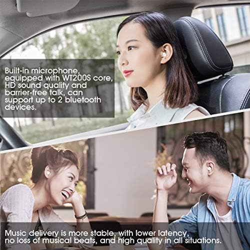 Tiny Wireless Invisible Earbuds with Charging Case – Discreet In-Ear Headphones for Professionals | Lightweight Waterproof Design for Small Ear Canals | Seamless Audio Experience on the Go