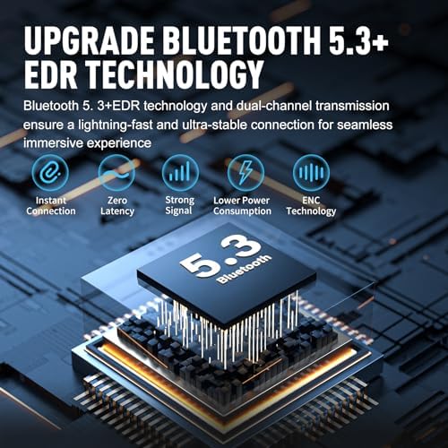 ZIPFORCE Bluetooth 5.3 True Wireless Earbuds with ENC Microphones – IPX6 Waterproof, Lightweight Design, 40-Hour Playtime, Touch Control Headphones for Seamless Audio Experience and Crystal-Clear Calls