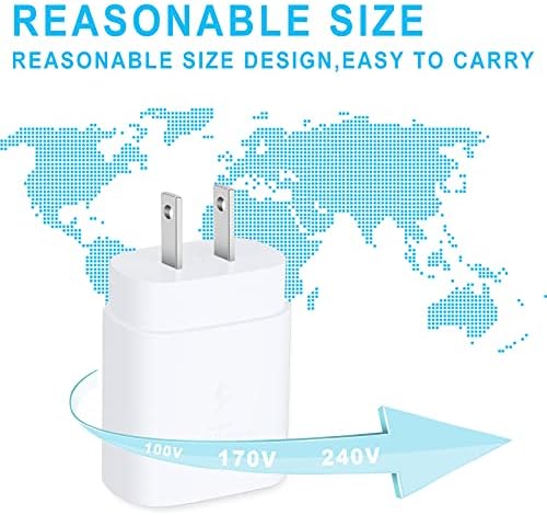 Dual 25 W PD Fast Wall Charger Set with 5 Ft Type C to C Cables – Ultimate USB C Charger for Samsung Devices, Including S22/S21/Note Series – Compact, Reliable, and Travel-Friendly Power Solution