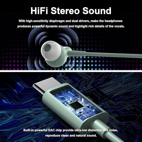 Elevate Your Sound Experience with COOYA Hi-Fi USB C Earbuds – Premium Wired Headphones Featuring Built-In Mic for Clear Communication and Audio Brilliance | Seamless Compatibility with Samsung Galaxy A16, S25 Ultra, A36, S24, S23 and Google Pixel 9, 8, 7 | Innovative Magnetic Type-C Connector for Effortless Use with i Phone 16 Pro Max, i Pad 10, 11, Air M2 & More | Ergonomically Designed In-Ear Fit for Ultimate Comfort and Immersive Sound | The Perfect Choice for Audiophiles and Professionals On-the-Go. Enjoy Rich Hi-Fi Stereo Sound, Effortless Hands-Free Calling, and a Lightweight Construction for Prolonged Use; Ideal for Daily Commutes, Business Calls, or Relaxation at Home. Engineered for Longevity with Premium Materials, These Earbuds Deliver Reliable Performance. Transform Your Audio Journey Today!