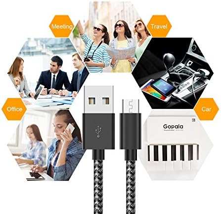 Gopala Premium 6-Pack Micro USB Charging Cables – 5 ft Nylon Braided Fast Sync Cord for Android Devices, Compatible with Samsung, LG, Nexus, HTC, Nokia, Sony & More – Durable, Tangle-Free Design for Optimal Performance