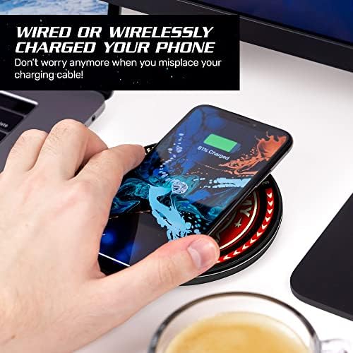 Star Trek Illuminating Wireless Charger & Backup Battery Pack – Sci-Fi Inspired Portable Phone Charger with Light-Up Transporter Pad Logo for Enhanced Compatibility and Fast Charging – Ultimate Gift for Star Trek Fans and Tech Enthusiasts