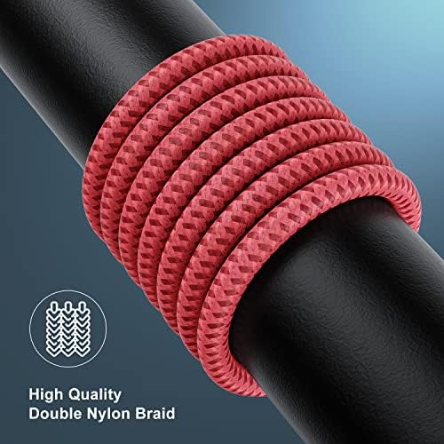 Essri 10 FT Nylon Braided i Phone Charger Cord 2-Pack – Fast Charging Lightning Cable for i Phone 14, 13, 12, 11, X, XS, XR, and 15 – Durable Blue 10 Foot Charging Solution for Ultimate Convenience and Style