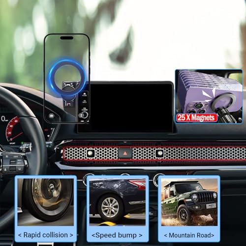 Honda CR-V 2017-2022 Magnetic Phone Holder – Premium 360° Rotating Car Mount with Mag Safe Compatibility for Ultimate Safety and Accessibility, Ideal for 5 & 7 Inch Displays