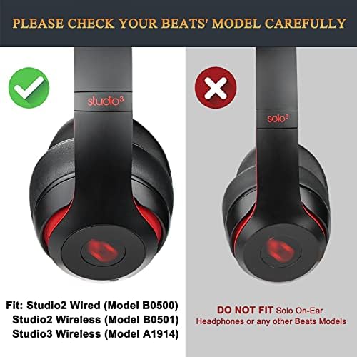 Transform Your Beats Studio Listening with Solo WIT Premium Replacement Ear Pads – Luxurious Soft Protein Leather Cushions Featuring Noise Isolation Memory Foam for Ultimate Comfort and Superior Sound Quality, Vibrant Orange Design for Enhanced Style with Studio 2 & 3 Headphones