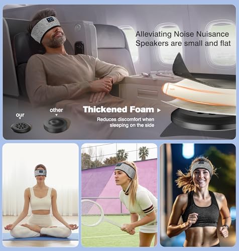 Bluetooth Sleep Headphones with Integrated Sleep Mask – Ultimate Wireless Earbuds for Peaceful Nights and Active Days | Perfect for Travel, Meditation, and Workouts – Superior Comfort and Sound Quality for Insomnia Relief and Focused Relaxation