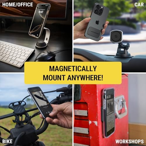Scosche MRK2 PK-UB Universal Magnetic Phone Mount Metal Plate Kit – Essential Replacement for Secure Smartphone Holding in Vehicles – Enhanced Compatibility with All Devices & Cases – Pack of 2 Durable, Sleek Black Plates for Effortless Installation and Reliable Hands-Free Navigation