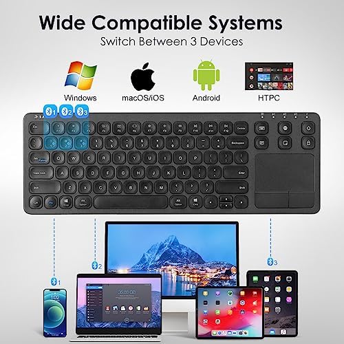Transform Your Workspace with the SANWA Multi-Device Bluetooth Keyboard & Touchpad – Rechargeable Wireless Keypad for Seamless Mac, Windows & Tablet Use, Sleek White Design for Modern Professionals and Students, Effortless Navigation and Enhanced Efficiency