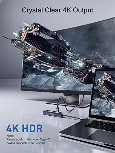 Transform Your Workstation with the Dockteck 6-in-1 USB C Hub Ethernet – Ultimate Multiport Adapter Featuring 4 K@60 Hz HDMI, 100 W Power Delivery, and High-Speed 1 Gbps LAN for Mac Book Pro, Surface Pro, XPS, and More – Effortless Connectivity and Fast Charging for Professionals and Students