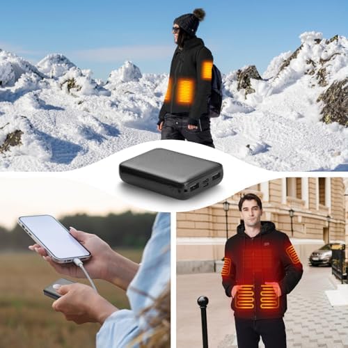High-Capacity 10000 m Ah Portable Power Bank for Heated Clothing and Smart Devices – 7.4 V Fast Charging with LED Display, Compact Design for On-the-Go Convenience and Enhanced Compatibility – Ideal for Heated Jackets, Vests, Sweatshirts, and Mobile Devices