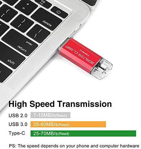 High-Speed 512 GB Dual Port USB 3.0 Type C Flash Drive – Versatile OTG Memory Stick for Android Smartphones & PCs, Compatible with Samsung Galaxy S10/S9/S8/Note 9, LG, Google Pixel – Compact & Stylish Red Design for Effortless File Transfers