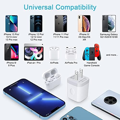 Dual-Port Fast Charging USB Wall Charger Block – 5 Pack, 2.1 A Adapter for i Phone, Samsung Galaxy, and Google Pixel Devices – Portable Power Solution for Home, Office, and Travel – Enhanced Compatibility and Safety Features