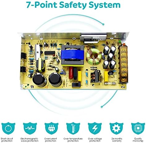 Aclorol 5 V 70 A Universal Power Supply – 350 W High-Efficiency AC to DC Transformer for LED Strips, CCTV Cameras, and Security Systems – Versatile Power Adapter with Rapid Switching Technology and Enhanced Compatibility for Optimal Device Performance