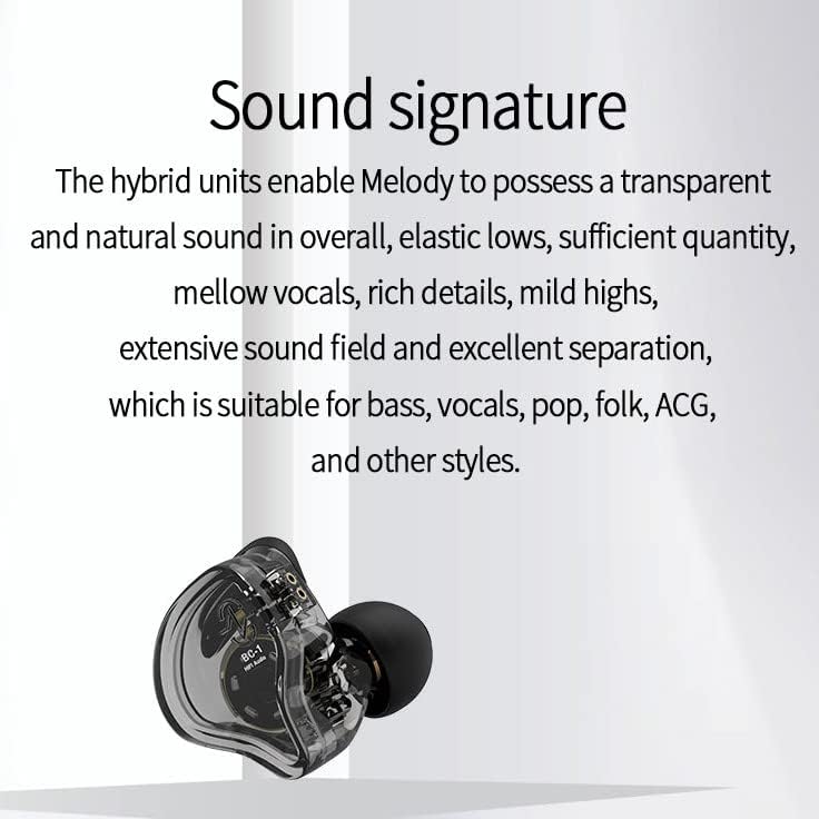 Experience Unmatched Audio Clarity with keephifi CCZ Melody Dual Driver In-Ear Monitor Headphones – Lightweight Wired Earbuds Featuring 1 BA + 1 DD Hybrid Technology, Detachable 2-Pin Cable, and Enhanced Compatibility for Superior Sound Quality in Cyan (with Mic)