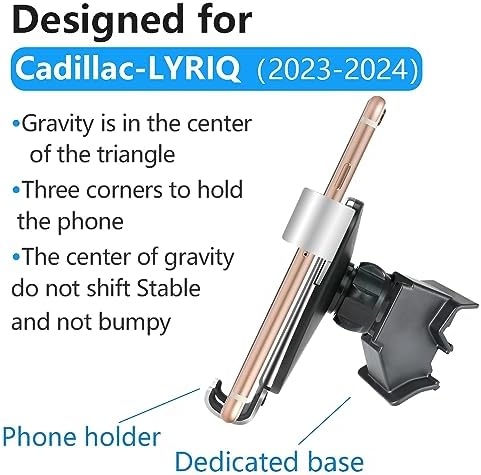 Cadillac Lyriq 2023-2025 Premium Phone Holder: Advanced Air Vent Mount for Optimal Smartphone Accessibility, 360-Degree Swivel, Integrated Charging, Universal Fit – Transform Your Driving Experience with Effortless Navigation and Hands-Free Functionality