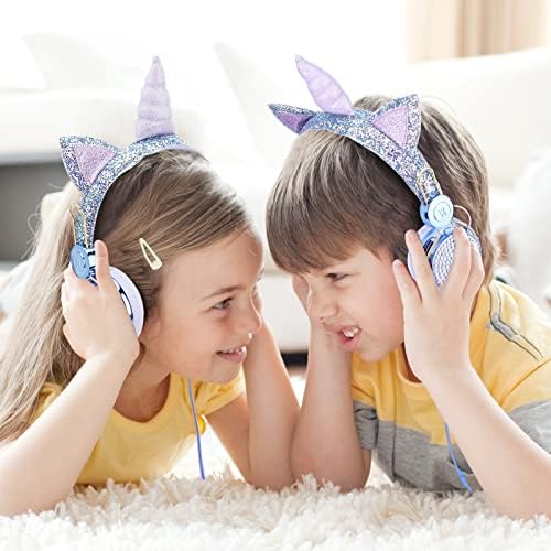 Magical Unicorn Over-Ear Headphones for Kids – Adjustable Wired Headset with Built-In Mic, Exceptional Sound Quality for School and Play – Ideal Gift for Girls and Teens’ Audio Adventures