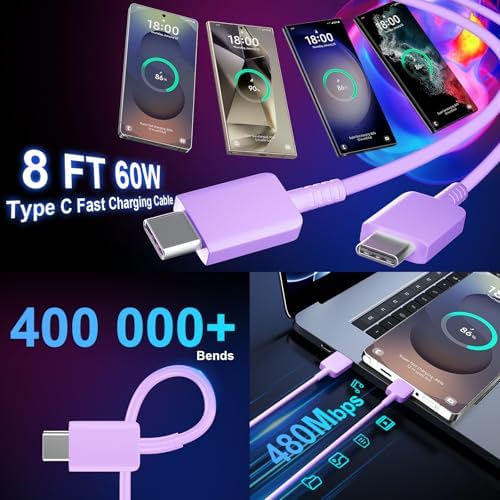 25 W Ultra-Fast Samsung Charger with 6.6 FT USB-C Cable | Rapid Charging Solution for Galaxy S25/S24/S23/S22/S21/Note Series | High-Speed Performance & Safety Features for On-the-Go Users | Ideal for Travel & Everyday Use | Boost Your Device’s Battery Life Effortlessly