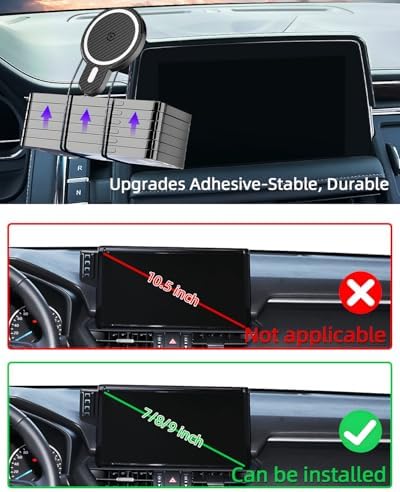 Upgrade Your Toyota Tundra or Sequoia Driving Experience with the 360° Rotating Mag Safe Phone Holder – Premium Dashboard Mount Designed for 2020-2025 Models, Ensures Safety, Accessibility, and Sleek Aesthetics Without Air Vent Obstruction