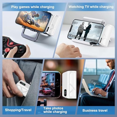 Sleek 5000 m Ah Portable Power Bank – Dual Port Fast Charging for Type-C & Apple Devices with Integrated Cables, Perfect Travel Companion for On-the-Go Charging – Lightweight Design for Effortless Mobility and Maximum Convenience