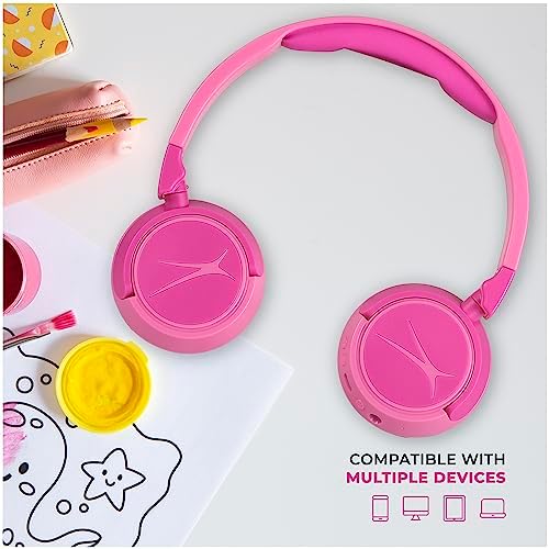 Kid-Safe Wireless Bluetooth Headphones by Altec Lansing – Exceptional Audio for Young Listeners with Volume Limiting Technology – Compact, Foldable Design Perfect for Travel and Everyday Adventures – Compatible with All Devices for Versatile Enjoyment