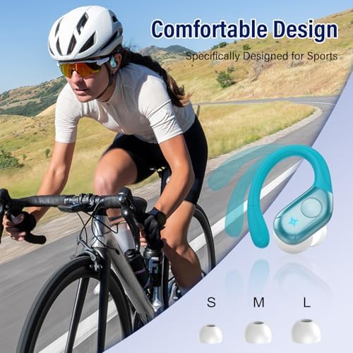 Advanced Bluetooth 5.4 Wireless Earbuds with Deep Bass – 75 Hours Playtime, IP7 Waterproof Sports Earphones Featuring Ergonomic Earhooks, LED Battery Display, and 4 ENC Microphones for Enhanced Sound Quality and Clear Calls – Perfect for Fitness Enthusiasts and Music Lovers in Sleek Black