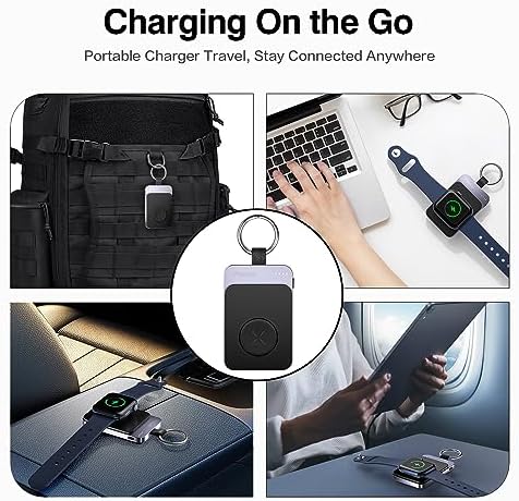 Compact Magnetic Apple Watch Charger Power Bank – 1500 m Ah Keychain Fast Charging Solution for All Models (Series 2-10, SE, Ultra) – Ultimate Portability and Enhanced Compatibility for On-the-Go Lifestyle