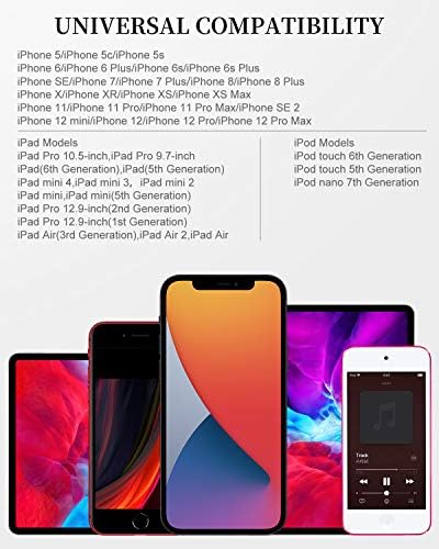 Premium 10 Ft MFi Certified USB to Lightning Charging Cable Bundle for i Phone – Fast Charge & Extended Reach for i Phone 11/11 Pro/11 Max/X/XS/XR/XS Max/8/7/6/5 S/SE – Unmatched Durability & Flexibility for Hassle-Free Connectivity