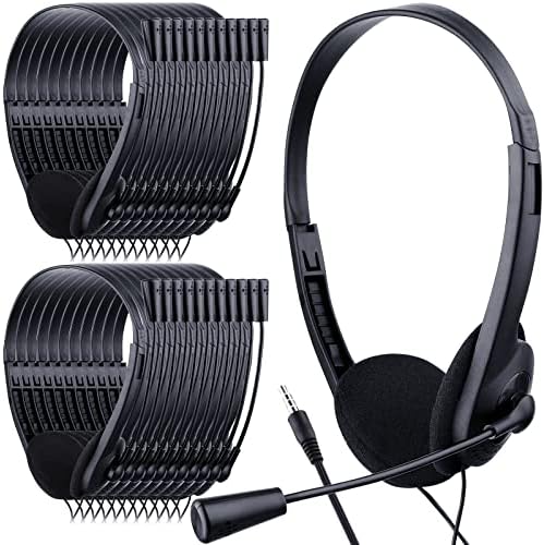 Yunsailing 30-Pack Classroom Headphones with Microphone – Lightweight Adjustable On-Ear Student Headphones for Enhanced Learning – Durable, Comfortable, and Ideal for Schools and Remote Learning Activities – Perfect Audio Solution for Group Engagement and Concentration