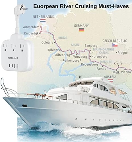 Ultimate Universal Travel Plug Adapter with PD30 W Fast Charging Hub – 3 Multi-Port Connectivity for International Travel, Featuring Dual USB-C & USB-A Outputs, 3 ft Extension Cord for Effortless Power in EU, US, UK, France & Spain – Perfect Solution for Global Adventurers Seeking Reliable Charging Options