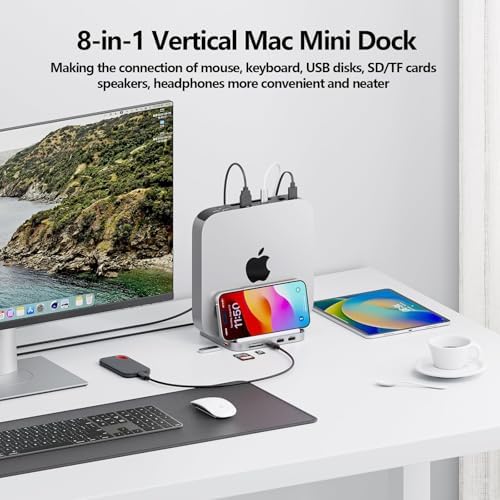 Transform Your Mac Mini with the Ultimate 5-in-1 USB C Hub Adapter – High-Speed Docking Station Featuring 10 Gbps Transfer, Dual USB C Ports, M.2 NVMe SSD Compatibility, and SD/TF Card Reader for Seamless Connectivity and Enhanced Productivity