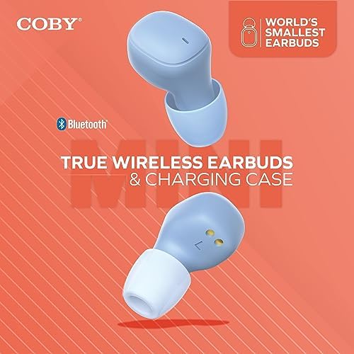 Coby Mini True Wireless Earbuds – Ultra-Compact Bluetooth Earbuds with 12-Hour Playtime, Built-in Microphone, and Lightweight Design for All-Day Comfort – Perfect for On-the-Go Music and Calls (White)