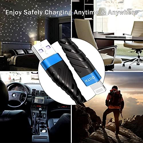MFi Certified 6 Ft Lightning Charging Cable for i Phone – 3 Pack Fast Charging USB Cord, Durable Design for Enhanced Compatibility with i Phone 12/11/XS/Max/XR/X/8/8 P/7 P/6 & i Pad – Seamless Power-Up Experience