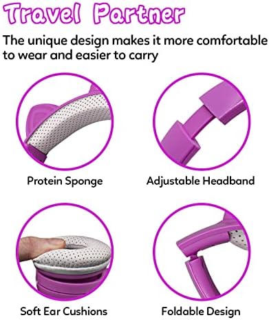 Enchanting Unicorn Wireless Headphones for Kids – Stylish Pink Foldable Design with Light-Up Features, Perfect for Tablets and Toddlers – Superior Sound Quality and Comfort for Magical Listening Adventures – Durable, Adjustable, Tangle-Free Fun for Every Little Girl