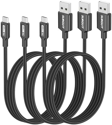 SUNGUY Micro USB Cable 1.5FT, [10-Pack] Short Braided USB 2.0 Micro Android Charger Fast Charging & Data Sync Cord Compatible with Samsung Galaxy S6 S7 Edge Note 5, Tab 4, PS4, Kindle and More – Enhanced Compatibility and Speed