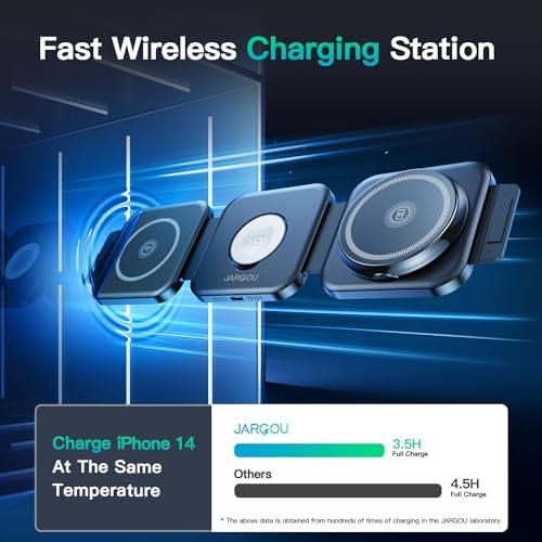 Versatile 3-in-1 Magnetic Charging Station: Travel-Friendly Wireless Charger for i Phone 16/15/14/13/12, Apple Watch & Air Pods 4/3/2 – Foldable & Chic Pink Design for Seamless Power on the Go – Enhanced Speed & Compatibility for All Your Apple Devices