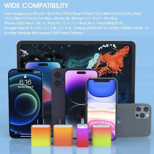 i GENJUN 4 Pack USB C Fast Charger Block – 20 W Power Delivery 3.0 Wall Adapter for i Phone 16/15/14, Galaxy & Pixel – Portable Type C Power Adapter for Air Pods Pro – Compact Travel Essential with Superior Speed and Compatibility