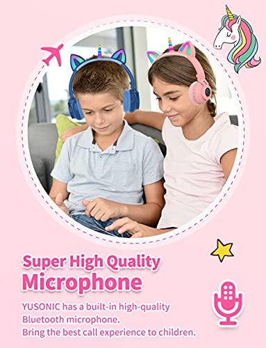 Enchanting Unicorn Wireless Headphones for Kids – Stylish Pink Foldable Design with Light-Up Features, Perfect for Tablets and Toddlers – Superior Sound Quality and Comfort for Magical Listening Adventures – Durable, Adjustable, Tangle-Free Fun for Every Little Girl