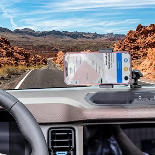 BESTAOO Premium Adjustable Dash Phone Mount for 2021-2025 Ford Bronco – Essential Driver-Side Cell Phone Holder for Effortless Navigation & Communication – Superior Stability with Universal Smartphone Compatibility