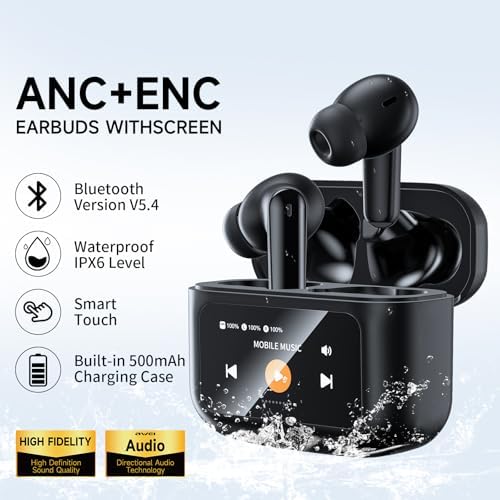Revolutionize Your Audio Experience with AWEI Wireless Earbuds – Cutting-Edge Bluetooth 5.4 Technology, Waterproof Design, Touch-Control Convenience, and LED Display for i Phone & Android Users on the Go, Perfect for Active Lifestyles and Audiophiles Seeking Unmatched Sound Quality