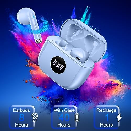 Unleash Premium Sound with Jxrev 2025 Wireless Earbuds – Advanced Bluetooth 5.4 Tech for Effortless Connectivity, Hi-Fi Stereo Audio for Unmatched Clarity, IP7 Waterproof Design for Ultimate Protection, 40-Hour Playtime for All-Day Listening, Enhanced 4-Mic Noise Cancellation for Crystal-Clear Calls, LED Battery Life Indicator for Convenience, Perfect for Active Lifestyles and Daily Use