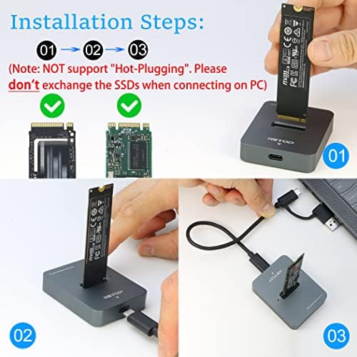 RIITOP M.2 to USB-C Docking Station: High-Speed NVMe & SATA SSD Reader for Enhanced Data Transfer, Compact Design, and Plug-and-Play Convenience – Perfect for Professionals and Tech Enthusiasts