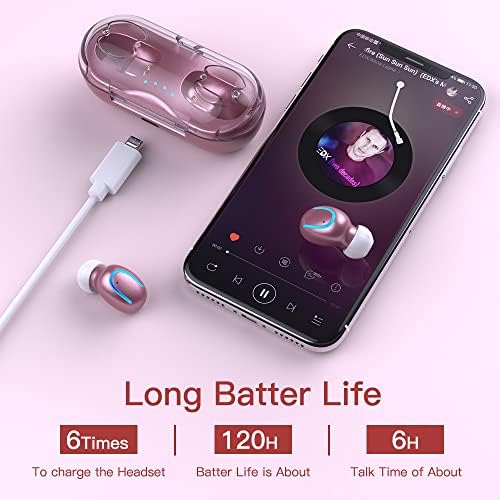 Experience Unmatched Comfort with True Wireless Earbuds for Small Ears – Bluetooth 5.1 Headphones with 48-Hour Playtime, IPX7 Waterproof Rating & Noise Cancelling Mic – Perfect for i Phone, Samsung & Galaxy Users – Stylish Rose Gold Design for Men and Women