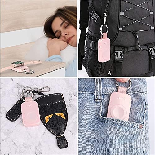 i.VALUX Compact Wireless Charger for Apple Watch – Keychain-Friendly 1000 m Ah Power Bank, Fast Magnetic Charging for Series 10/9/8/Ultra/7/6/5/4/3/2/SE – Perfect Travel Companion & Birthday Gift for Her – Sleek White Design