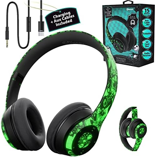 Magical Sally & Friends Bluetooth Headphones – Wireless Over-Ear Design for Kids & Adults – IJOY Nightmare Before Christmas Headset with Built-in Microphone – Exceptional Sound Quality & Universal Device Compatibility for Unmatched Audio Experience
