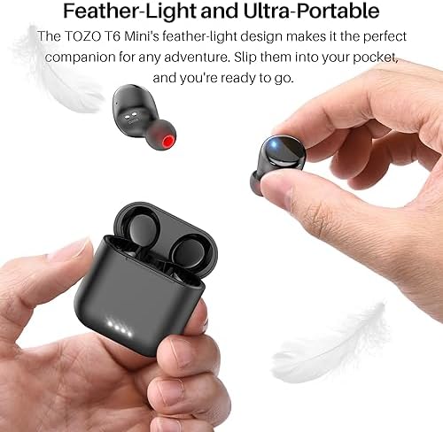 TOZO T6 Bluetooth 5.3 Wireless Earbuds – Immersive Stereo Sound, 50-Hour Playtime, IPX8 Waterproof Design, Customizable EQ via App, Ergonomic Fit – Ideal for Active Lifestyles and Seamless Connectivity