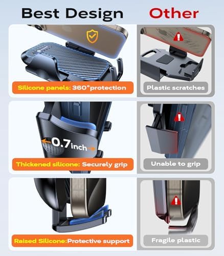 VICSEED Military-Grade Car Phone Holder Mount – Ultra-Stable Anti-Shake Design for CD Slot & Air Vent Installation, Thick Case Compatible for i Phone 16, 15, 14 & All Samsung Models – Unmatched Durability & Versatile Usage for Enhanced Driving Safety
